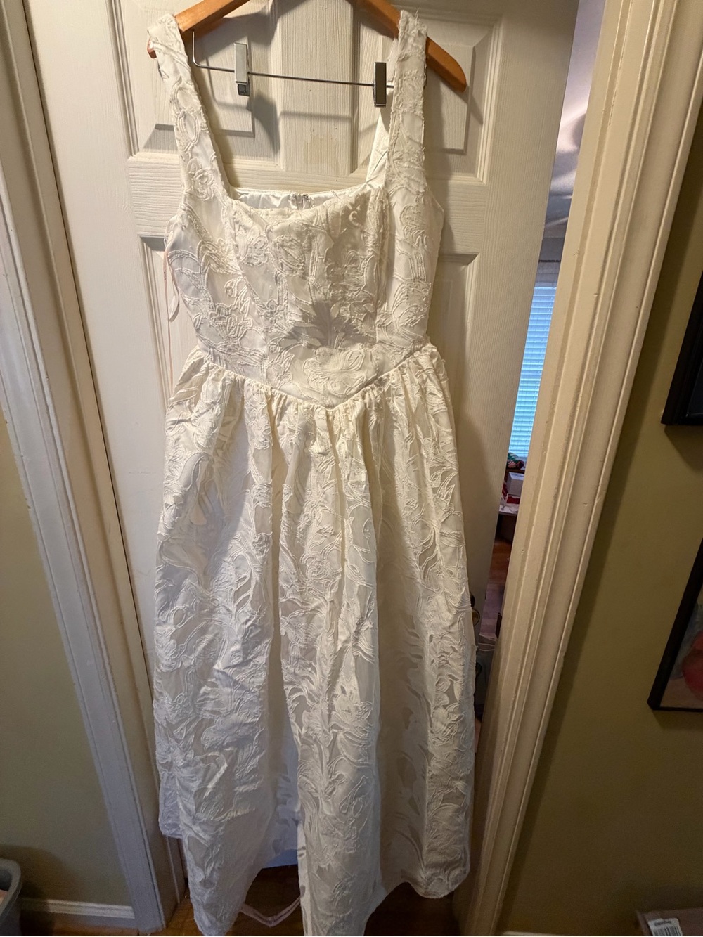 Lulu's Ivory Embroidered Floral A-Line Wedding Dress